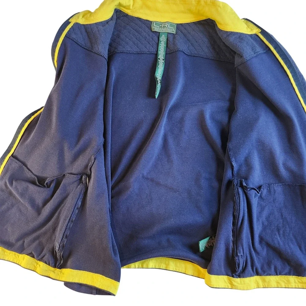 RALPH LAUREN Quilted Jacket Womens 2X‎ Blue Full Zip Active Equestrian Horse